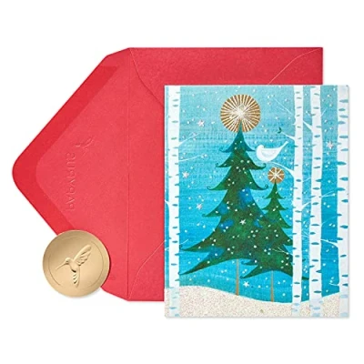 Imagen de Papyrus Tarjetas de Navidad en caja con sobres, paz y felicidad, pájaro nieve (20 unidades)
