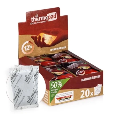 Imagen de Thermopad Calentadores de Manos El Original: 20 Pares Almohadillas térmicas para 12 Horas Calor, 50% Menos plástico, Bolsillo listos Usar inmediatamente, Almohadilla