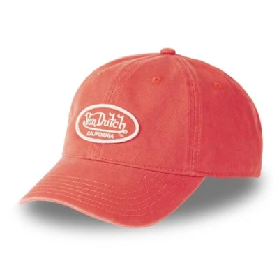 Imagen de Von Dutch Gorra Hombre y Mujer 100% Algodón, Dad Cap LOG, Ajustable, naranja beige, Talla única