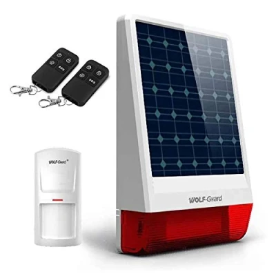 Imagen de Wolf Guard Wireless Solar Alarm Home System, Viene con Detector de Movimiento, Mando a Distancia (120 dB)