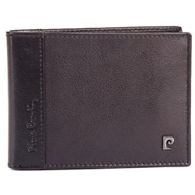 Imagen de Cartera de cuero Pierre Cardin monedero y solapa, masculino, Protección RFID, Negro