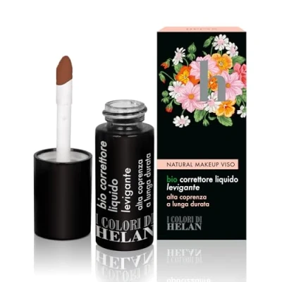 Imagen de Helan I Colori di Bio Dark Corrector de Ojos y Rostro Líquido Efecto Oscuro Profesional, Maquillaje con Vitamina E Manteca Karité Jojoba, Larga Duración 9 ml