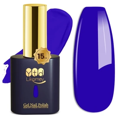 Imagen de YTD Likomey Esmalte Semipermanente de uñas en Gel UV LED,Otoño Invierno 15ml Azul Klein Esmaltes Diseño Salón casa Día Navidad Manicura artística,CS004