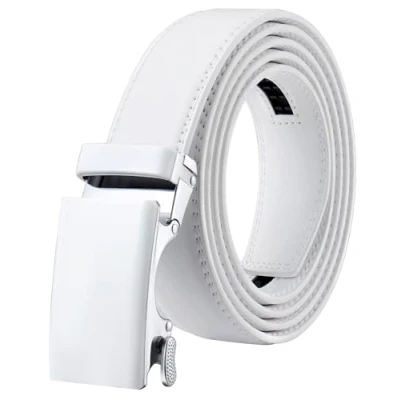 Imagen de Nelbons Cinturón Hombre, Ajustable de Trinquete Hebilla Automática Ancho 3,5cm