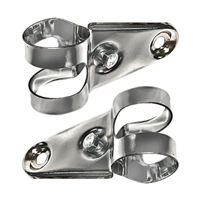 Imagen de cyclingcolors 2X Soporte de Montaje Faros Metal Cromado Motocicleta Moto ciclomotore Abrazadera lámpara