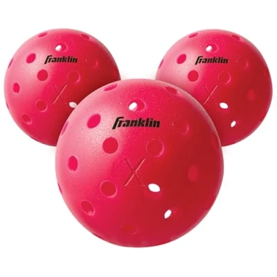 Imagen de Franklin Sports X 40 Performance Pelotas de pickleball para exteriores Aprobado por USAPAA 52824, Paquete 3, Talla única, Rosado