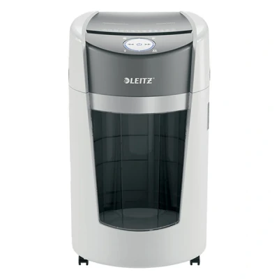 Imagen de Leitz 83600000 Destructora de Papel IQ OptiMax Office P5 Micro Corte, Tritura 10 12 Hojas, Tecnología Única Rotación y +33% Capacidad la Papelera, 35L (550xA4), Ultra Silenciosa, Blanca