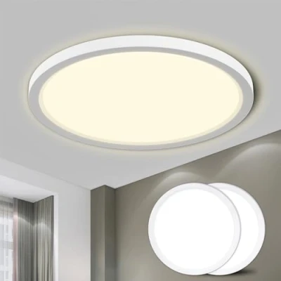 Imagen de LQWELL® Lámpara de Techo LED Techo, IP44 Baño Impermeable Redonda Plana 18W 4000K 1600LM Delgada para Sala Estar Dormitorio Cocina Pasillo Sótano Oficina, 220 * 24mm