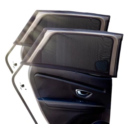 Imagen de +PWR Car Parts 2 Cortinillas Laterales Textiles Elásticas Universales. Protege el Interior del Coche de los Rayos Sol. 100% poliéster