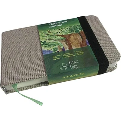 Imagen de tumuarta Diario de acuarela, 150 libras, 300 g/m², papel algodón, prensa en frío, microperforado, cuadernos acuarela para uso como cuaderno bocetos viaje y bloc medios mixtos.