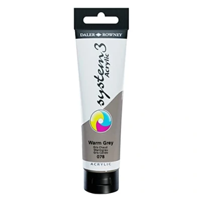 Imagen de Daler Rowney Paquete de papel ingres (150 ml) sistema 3 arcyclic color tubo cálido gris