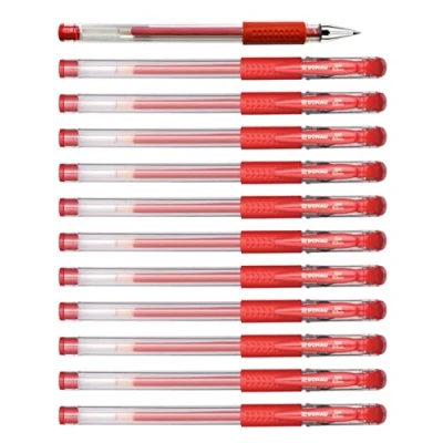 Imagen de OFFICER PRODUCTS DONAU Bolígrafo de gel (12 unidades), color rojo clásico