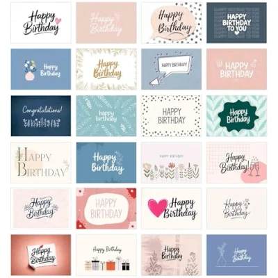 Imagen de Edition Seidel Juego de 20 tarjetas cumpleaños, postales, tarjeta felicitación, felicitación para hombre, mujer, niños, ella,