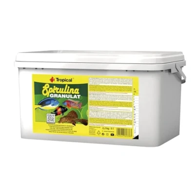 Imagen de spirulina GRANULAT 5L / 2,2kg Alimento en Forma de gránulos con para Peces Agua Dulce y Salada