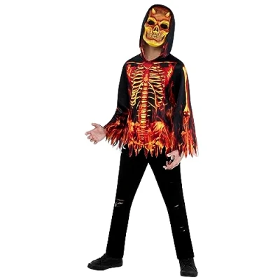Imagen de Bristol Novelty 1000766S000 Disfraz infantil de demonio fuego, niño, multicolor, 7 a 8 años Halloween