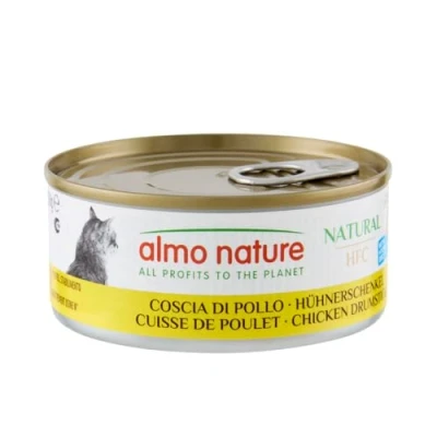 Imagen de Almo Nature Hfc Natural Comida húmeda complementaria para Gatos Adultos con 100% Muslo de Pollo Fresco Calidad Hfc. 24 latas 150 g. 4088 g