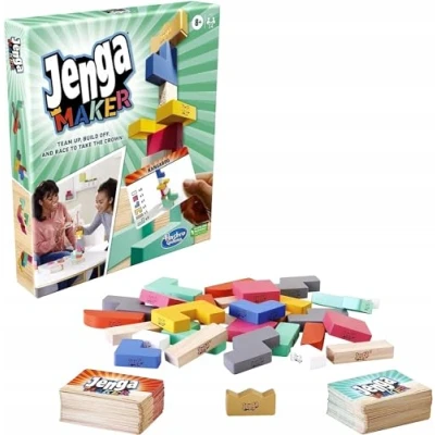 Imagen de Monopoly Jenga Maker, Wooden Blocks, Stacking Tower Game, Game for Kids Ages 8 and Up, 2 6 Players, Multicolor
