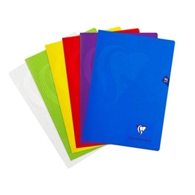 Imagen de Clairefontaine, 293162AMZC, Lote de 2 Cuadernos Grapados, Mimesys, A4 (21 x 29,7 cm), 96 Páginas con Cuadrados pequeños, Papel Blanco 90gr, Cubierta Polipropileno, Color Aleatorio