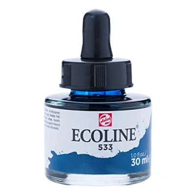 Imagen de Royal Talens Ecoline Liquid Watercolor 30ml Pipette Jar Indigo (11255331), regular