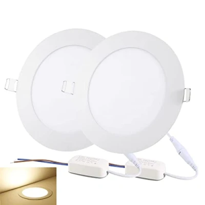 Imagen de NRGDILY 2 x 18W Foco Empotrable Led Techo Blanco Cálido 3000K, 9mm Redondo Ojos de Buey Led, Ф 200 210mm, Super Slim Aluminio Metal empotrado