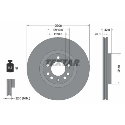 Imagen de TEXTAR PRO 92110903 Disco de freno OPEL: Corsa D Hatchback, Astra H GTC, SAAB: 9 3 5 Berlina, Familiar