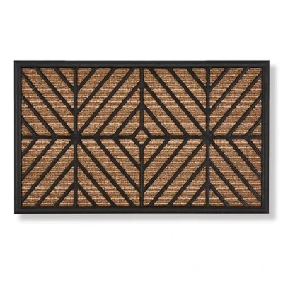 Imagen de ASTRA Felpudo de Exterior Border Graphic Antipolvo Entrada Goma y Polipropileno Antideslizante 45 x 75 cm rombo marrón