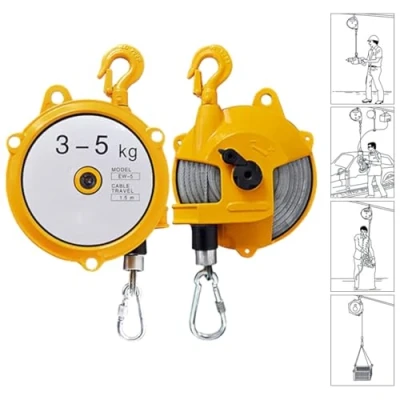 Imagen de Aocay Spring Balancer Retráctil, Equilibrador de Resorte Retráctil con 1.5m Cable Acero, Balanceador para Línea Montaje Colgar y Fijar Herramientas(3 5kg)