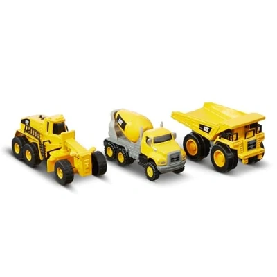 Imagen de CatToysOfficial Camión Volquete, Hormigonera, Motoniveladora Flota de Construcción 3 Vehículos metal CAT Toy Regalos y Juguetes para Niños Años o Más