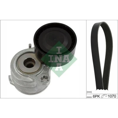Imagen de INA 529 0420 10 Juego de correas trapeciales poli V Revisar/sustituir poleas libres del alternador PEUGEOT: 2008 Familiar, 208 I Hatchback