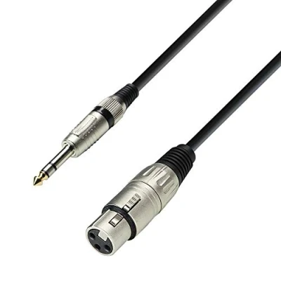 Imagen de Adam Hall Cables 3 STAR BFV 0100 Cable de Micro XLR hembra a Jack 6,3 mm estéreo 1 m