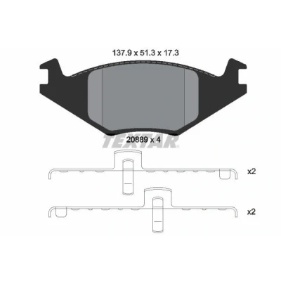 Imagen de TEXTAR 2088902 Juego de pastillas freno no preparado para indicador desgaste con accesorios SEAT: Ibiza 2, Córdoba I Berlina, VOLKSWAGEN: GOLF 2