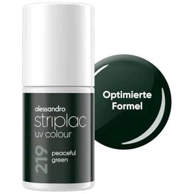 Imagen de alessandro Striplac Esmalte de uñas UV Peaceful Green Opaco y resistente a los arañazos hasta 15 días Fácil aplicación Tecnología extracción suave Vegano Verde, 6,5 ml
