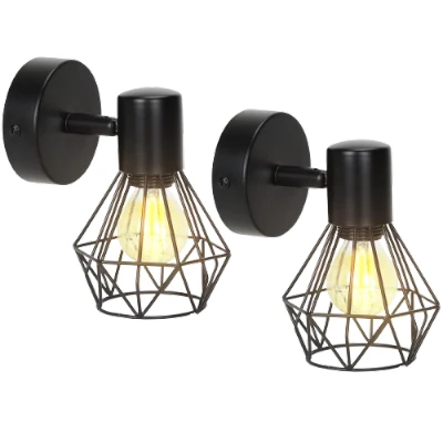 Imagen de Aigostar Lámpara Techo Focos,Focos LED Interior Base E14, Apliques Focos de Orientables,Plafón Foco Para Dormitorio,Salón,Pasillos,Decoración mural 2 paquetes(Sin Bombillas)