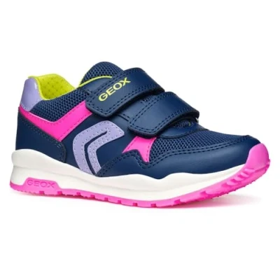 Imagen de Geox J Pavel Girl A, Zapatillas, Navy/Fluo Fuchsia, 33 EU