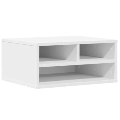 Imagen de vidaXL Soporte de Impresora Madera ingeniería Blanco 49x40x22,5 cm, Mesa Impresora, computadora, con Almacenamiento