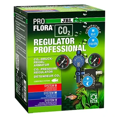 Imagen de JBL PROFLORA CO2 Regulator Professional Grifo regulador de presión para Fertilizantes CO2, con 2 manómetros, válvula magnética Apagado Nocturno