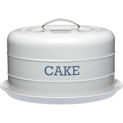 Imagen de KitchenCraft Living Nostalgia Lata para Tartas, hermética Tartas / Cúpula 28,5 x 18cm, Gris Francés