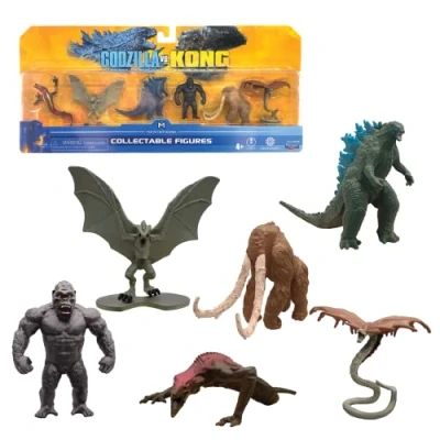 Imagen de MonsterVerse Godzilla vs Kong Mini Monstruo de 2 Pulgadas, Paquete 6 Que Incluye Monstruos icónicos la película, edición Limitada, Multicolor, Adecuado para Mayores 4 años