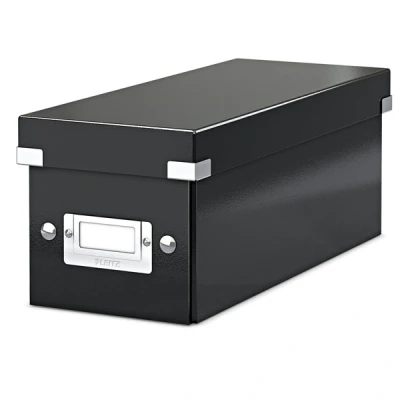Imagen de Leitz 60410095 Caja tamaño CDs Click &amp; Store WOW de Leitz, 84% cartón reciclado, Diseño moderno y contemporáneo que quedará optimo en casa la oficina, Volumen 5 litros (hasta 3KG) Color negro