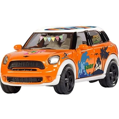 Imagen de siku 6507, Set de manualidades &quot;Style my siku&quot; , MINI Countryman Summer, Coche juguete, Metal/plástico, Naranja, Incluye pegatinas para un diseño personalizado, Apertura puertas