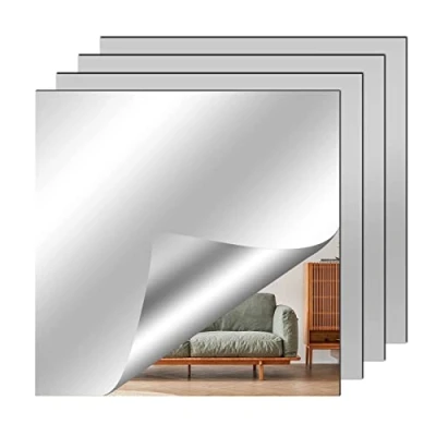 Imagen de GTDOOCE Espejos Adhesivos de Pared,Espejo Adhesivo Pared,Espejos Decorativos Pared,4 Piezas Espejo Sin Marco,Espejos Pared 20x 20cm,Pegatinas para Baño,Armarios,Salón