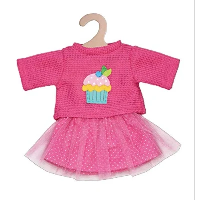 Imagen de Heless 1050 Conjunto de ropa para muñecas, 2 piezas con jersey y falda tul, en azul, rosa rosa, surtido, talla 28 35 cm