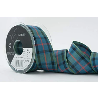Imagen de Berisfords Cinta de tartán poliéster Cinta, diseño Flores, Escocia, 40 mm