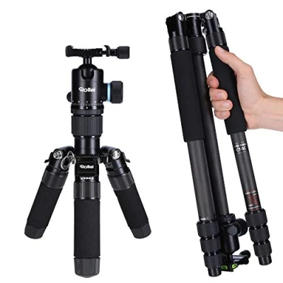 Imagen de Rollei CT 5C + 52Q Trípode carbono con cabezal esférico (Arca Swiss compatible, capacidad 8 kg, altura 157 cm), color negro