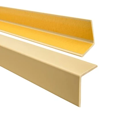 Imagen de QUEST perfil angular de 40 x mm, ángulo plástico goma PVC, protector bordes autoadhesivo, protección elástica, esquinas, crema, 180 cm