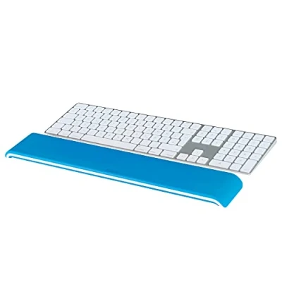 Imagen de Leitz 65230036 Reposamuñecas ajustable para teclado Ergo WOW, dos alturas seleccionables, Azul/Blanco