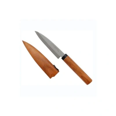 Imagen de KAI Select Cuchillo para frutas con funda de madera y mango cerezo Acero inoxidable SUS420J2 longitud hoja 9 cm, total 20,5 cm multiusos pelar