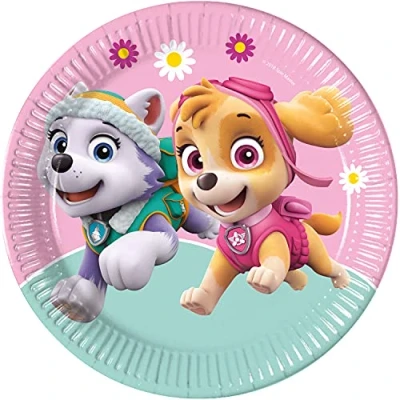 Imagen de Procos 93442 Platos desechables de papel para fiestas (23 cm, 8 unidades), diseño Skye y Everst