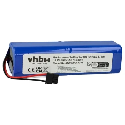 Imagen de vhbw 1x batería Compatible con Xiaomi 34264, Mi Robot Vacuum Mop 2 Ultra, BHR5195EU Limpieza (5200 mAh, 14,4 V, Li Ion)