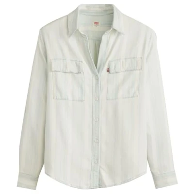 Imagen de Levi&#039;s Doreen Utility Shirt Camisa Abotonada, Colette Stripe Ecru, S Mujeres